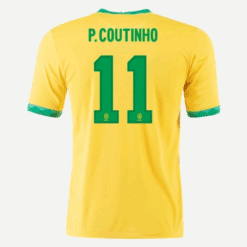 Brazílie Philippe Coutinho 11 Domácí Fotbalové Dresy 20-21 - Krátký Rukáv