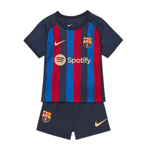 FC Barcelona Dětské Domácí Dres Komplet 2022 2023 – Krátký Rukáv